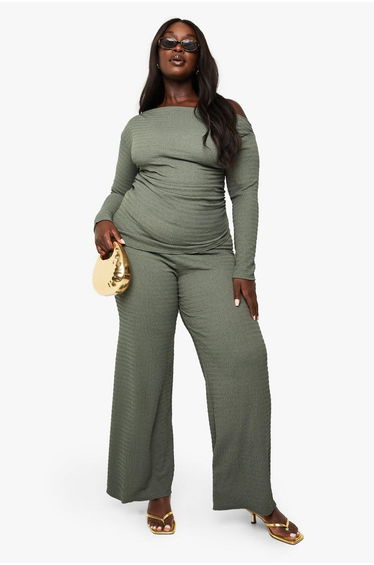 Plus Tie Waist Trouser - khaki
