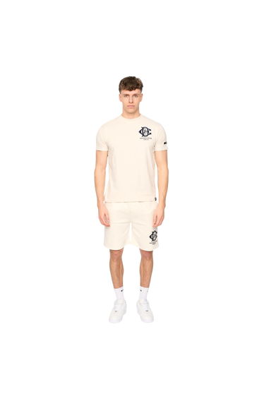Duck and Cover Mens Randolph Logo Casual T-Shirt - Stone