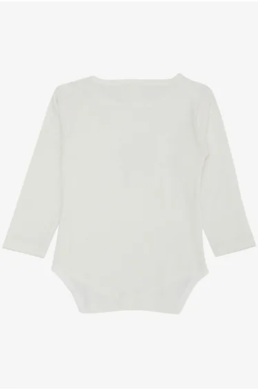 Baby Girl Snap-Button Bodysuit with Cool Bunny Print, Ecru (9 Months-3 Years)