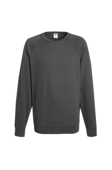 Fruit Of The Loom Mens Lightweight Raglan Sweatshirt (240 GSM) - Light Graphite