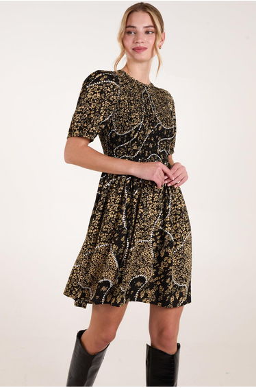 Shirred Front Mini Dress