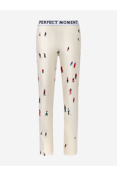 Perfect Moment Kids Dede Ski Print Thermal Leggings in Ivory