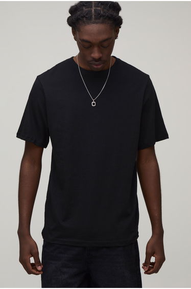 Black Regular Star Print T-Shirt - black