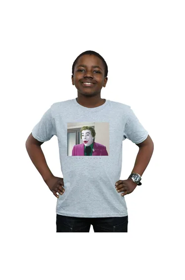 DC Comics Boys Batman TV Series Joker Photograph T-Shirt - Sports Grey