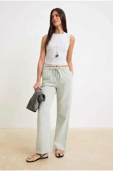 Mint High Waist Wide Leg Jeans