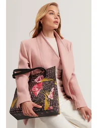 TULLSA Floral Printed Large Icon Bag Black - 1