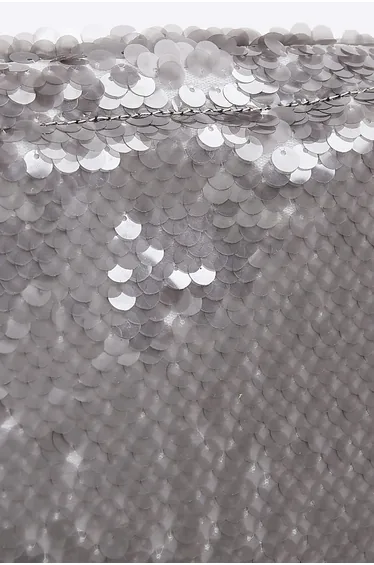 Silver Sequin Clutch Bag