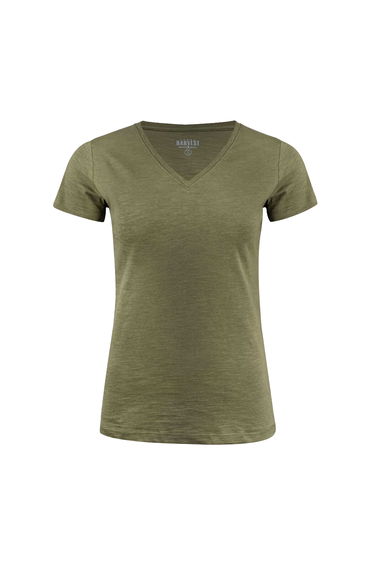 James Harvest Womens/Ladies Whailford V Neck T-Shirt - Moss Green