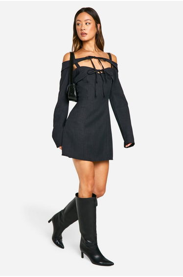Tall Bardot Cut Out Tailored Mini Dress