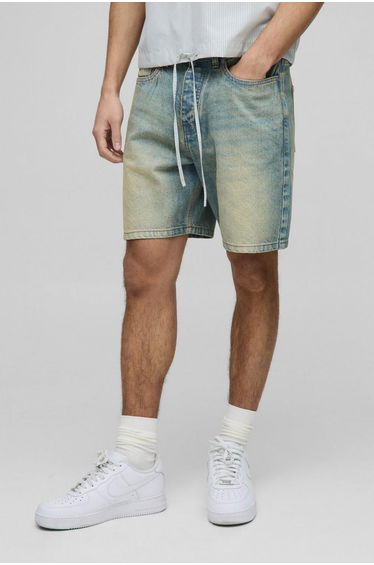 Relaxed Rigid Denim In Antique Blue - antique blue