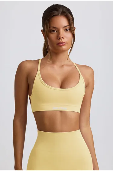 Super Sculpt Seamless Backless Sports Bra in Butter Yellow