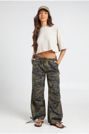 Basic Boxy Cropped T-Shirt - stone