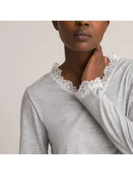Long Sleeve Pyjamas with Lace Details - 6