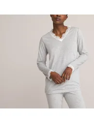 Long Sleeve Pyjamas with Lace Details - 4
