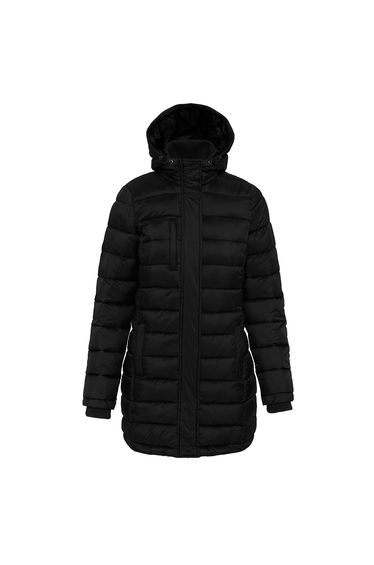 Kariban Womens/Ladies Lightweight Long Padded Parka Jacket - Black