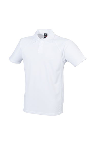 Finden & Hales Mens Piped Performance Polo Shirt - White