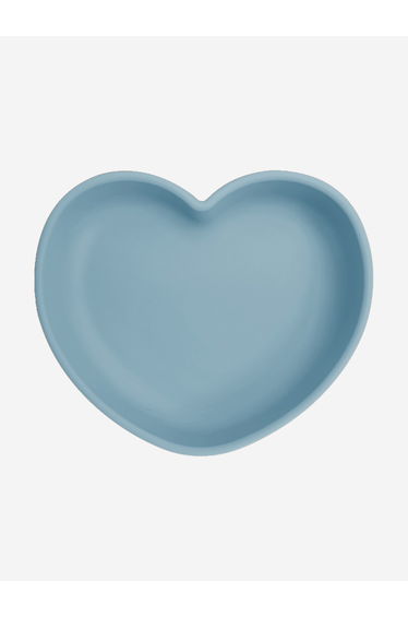 Silicone Heart Shaped Suction Plates in Blue