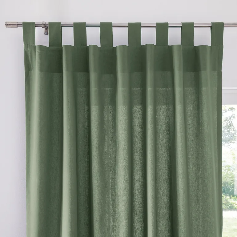 Scenario Cotton Curtain with Tab Top - 1