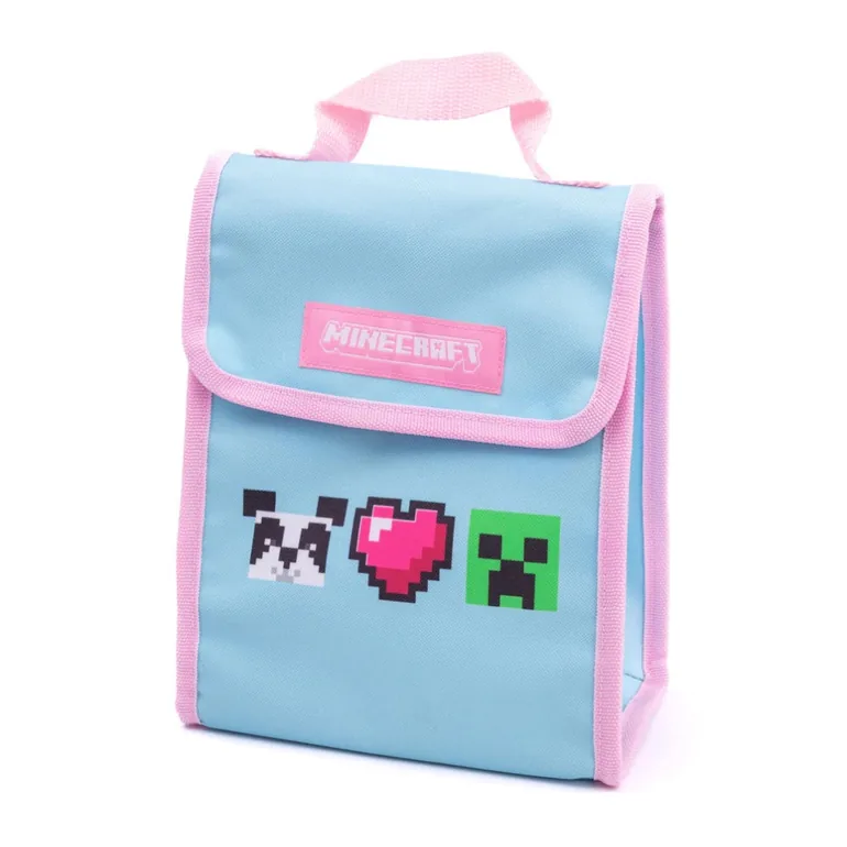 Minecraft Pixel Backpack Set - Blue/Pink - 3