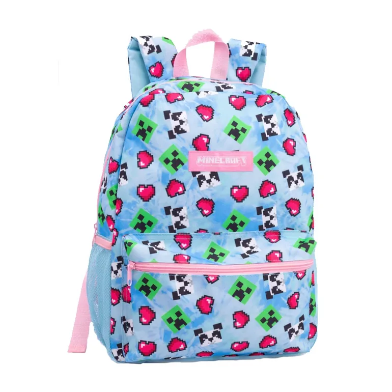 Minecraft Pixel Backpack Set - Blue/Pink - 2