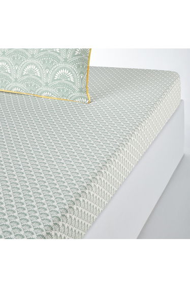 Jaipur Green Style Washed Cotton Fitted Sheet
