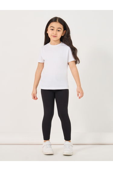 Solid Elastic Waistband Cotton Leggings
