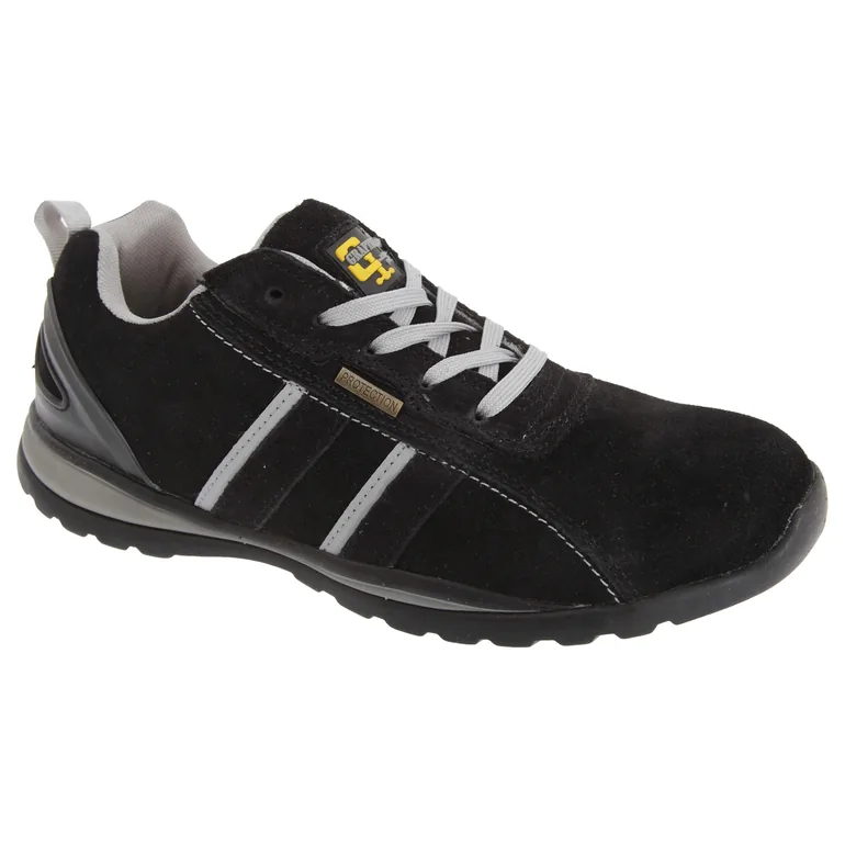 Grafters Mens Safety Toe Cap Trainer Shoes - Black/Grey