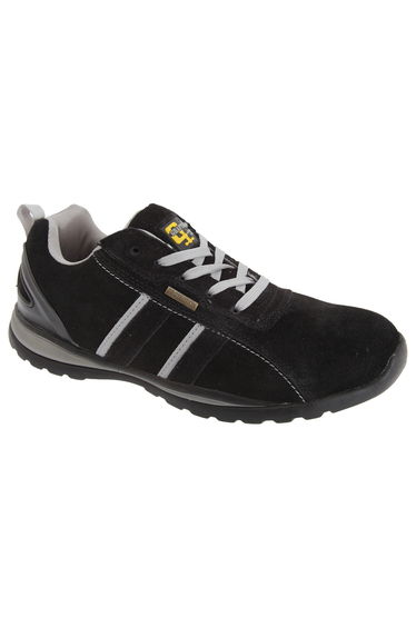 Grafters Mens Safety Toe Cap Trainer Shoes - Black/Grey