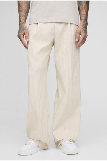 Tall Technical Pleated Trousers - stone