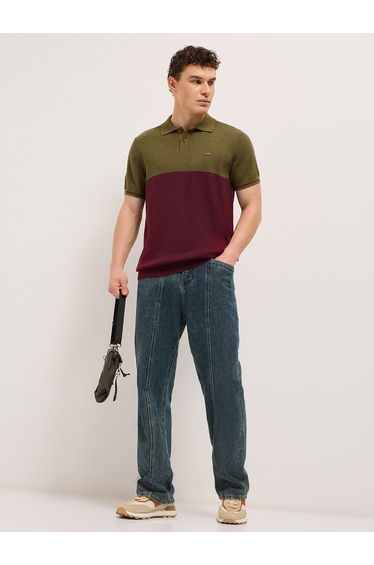 Men Cotton Color Block Regular Fit Polo
