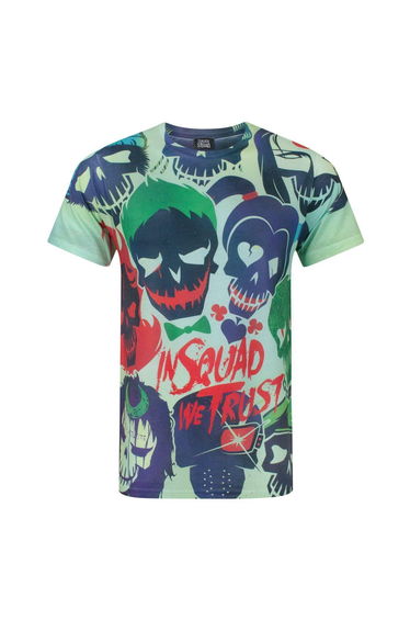 Suicide Squad Mens In Squad We Trust Sublimated T-Shirt - Multicoloured