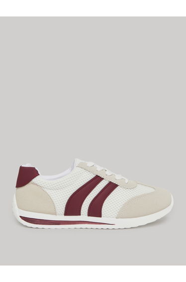 Panelled Striped Lace-up Sneakers