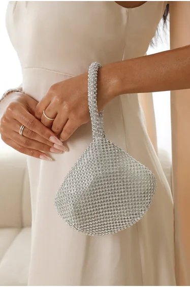 Cascabel Mini Chainmail Pouch Bag In Silver