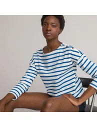 Cotton Breton Striped T-Shirt with Crew-Neck - 8