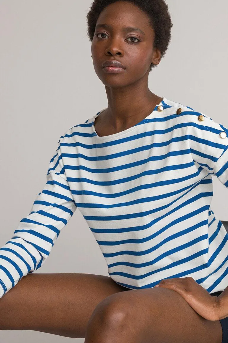 Cotton Breton Striped T-Shirt with Crew-Neck