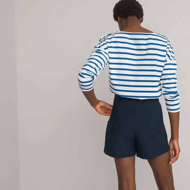 Cotton Breton Striped T-Shirt with Crew-Neck - 9