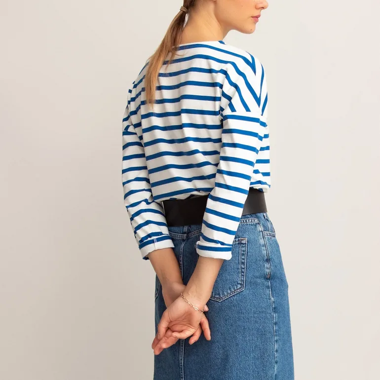 Cotton Breton Striped T-Shirt with Crew-Neck - 5
