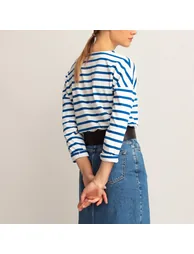 Cotton Breton Striped T-Shirt with Crew-Neck - 5