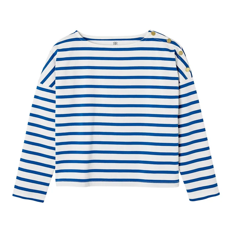 Cotton Breton Striped T-Shirt with Crew-Neck - 2