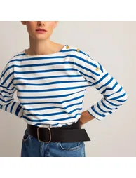 Cotton Breton Striped T-Shirt with Crew-Neck - 4
