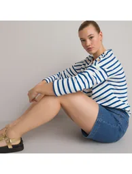 Cotton Breton Striped T-Shirt with Crew-Neck - 11