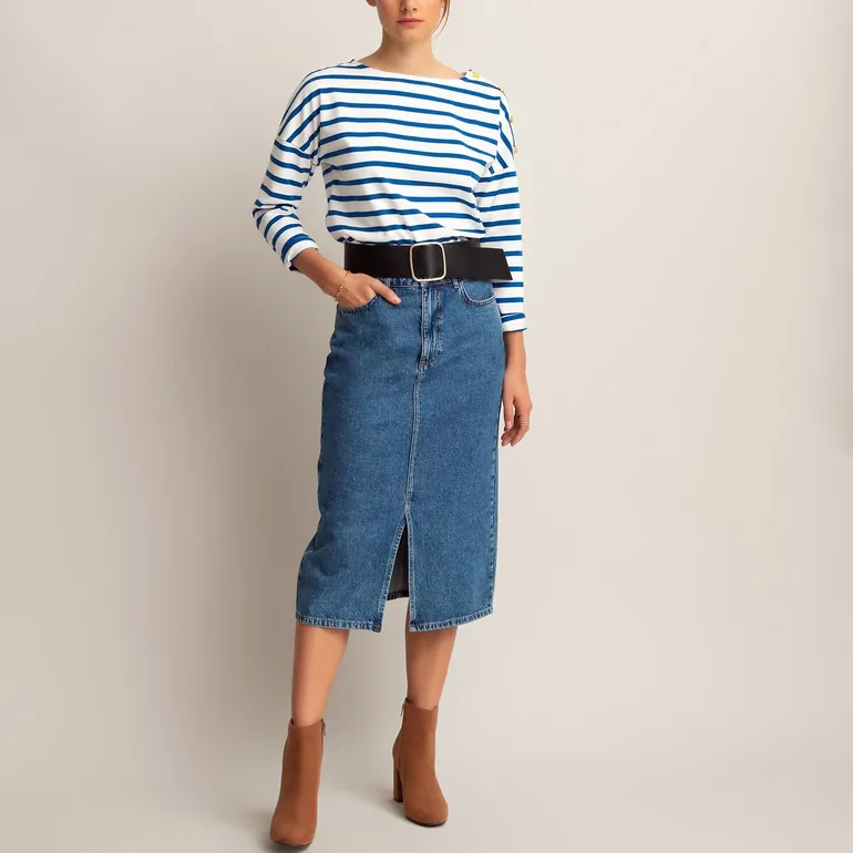 Cotton Breton Striped T-Shirt with Crew-Neck - 3