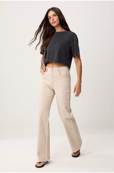 Stone High Waist Wide Leg Jeans