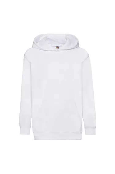 Fruit of the Loom Childrens/Kids Classic Heather Hooded Sweatshirt - White