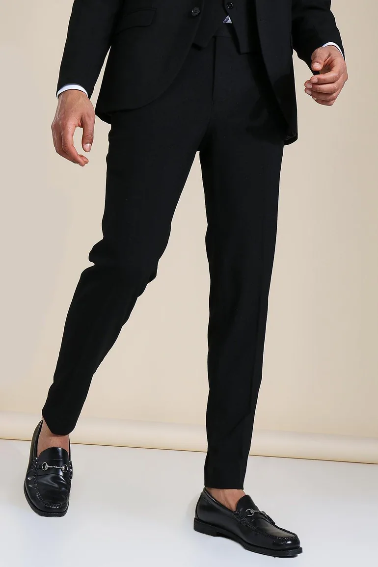 Slim Black Suit Trousers - black