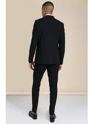 Slim Black Suit Trousers - black - 1