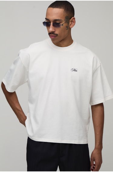 Palm Palace Print Oversized Boxy T-shirt - ecru product thumbnail 3