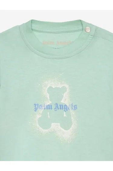 Palm Angels Baby Boys Spray Bear T-Shirt in Green