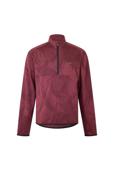 Boss Mens Desert Half Zip Long-Sleeved Active T-Shirt - Red
