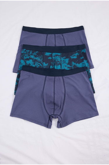Navy Blue Large Size Men's 3-Piece Boxer